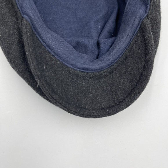 The Harbor Size L / XL Wool Blend Gray Stripe Cabbie Flat Cap Beret - Picture 11 of 15